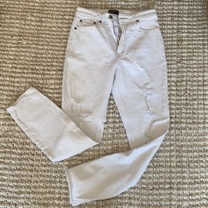 A&F distressed white jeans